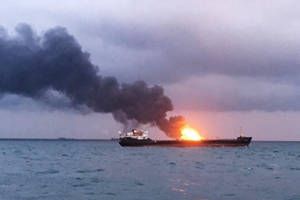 兩坦桑尼亞船隻在刻赤海峽起火燃燒 至少11人死亡