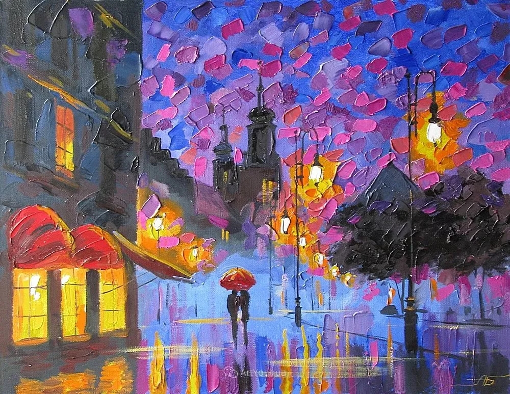 你见过如此浪漫暖心的路燈街景绘画吗？