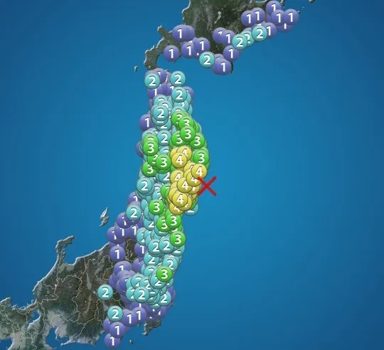 日本宮城縣近海發生6.1級地震