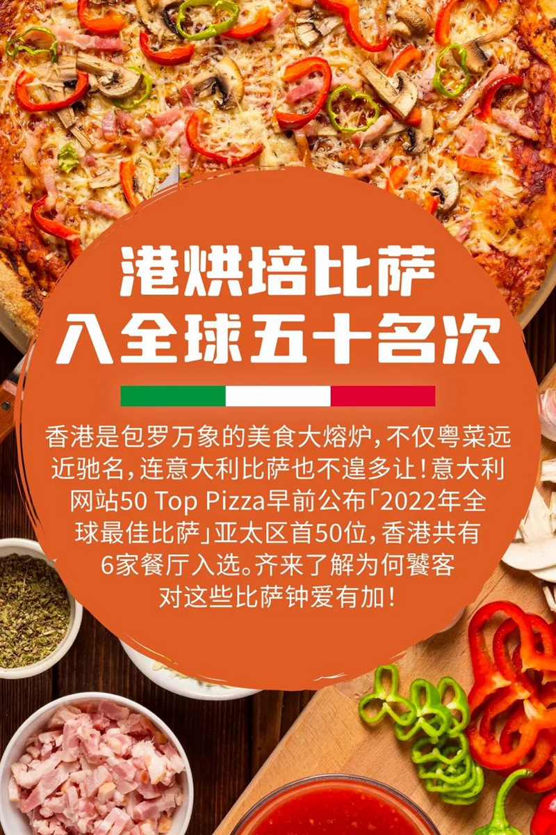 香港烘培比薩入全球五十名次